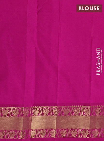 Pure kanchipuram silk saree sandal and pink with allover zari woven buttas and zari woven border