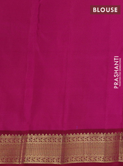 Pure kanchipuram silk saree teal green and wine shade with allover zari woven buttas and zari woven korvai border