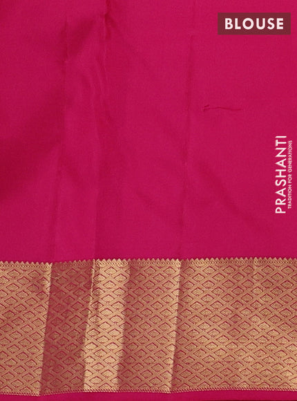 Pure kanchipuram silk saree dual shade of pink and pink with allover zari woven buttas and zari woven border