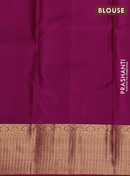 Pure kanchipuram silk saree mehendi green and pink with zari woven buttas and zari woven border