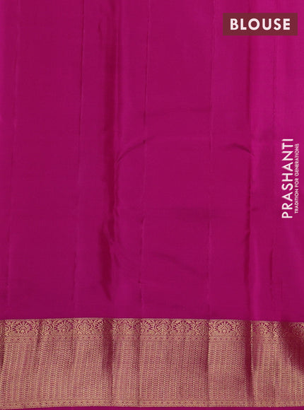 Pure kanchipuram silk saree dual shade of pink and pink with zari woven buttas and zari woven border