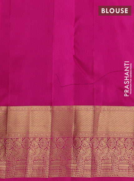 Pure kanchipuram silk saree purple and pink with allover zari woven buttas and long zari woven border