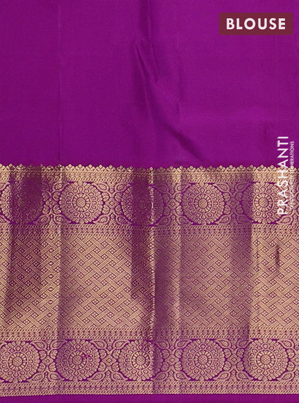 Pure kanchipuram silk saree purple with allover zari woven buttas and long zari woven border