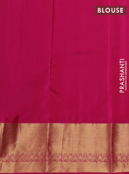 Pure kanchipuram silk saree pastel pink and pink with allover zari woven buttas and zari woven border