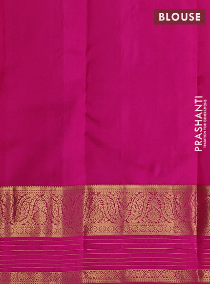 Pure kanchipuram silk saree dual shade of pink and pink with allover zari woven buttas and long zari woven border