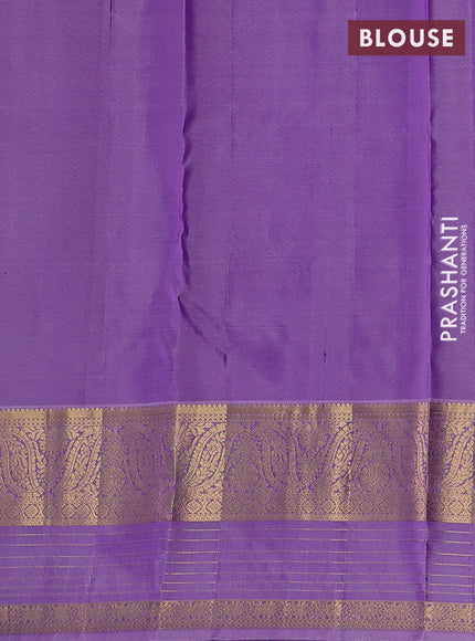 Pure kanchipuram silk saree violet and lavender with allover zari woven buttas and long zari woven border