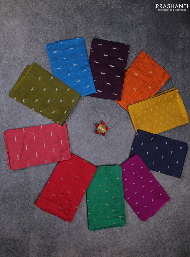 Raw silk blouse bit Assorted colours & design and pack of 10