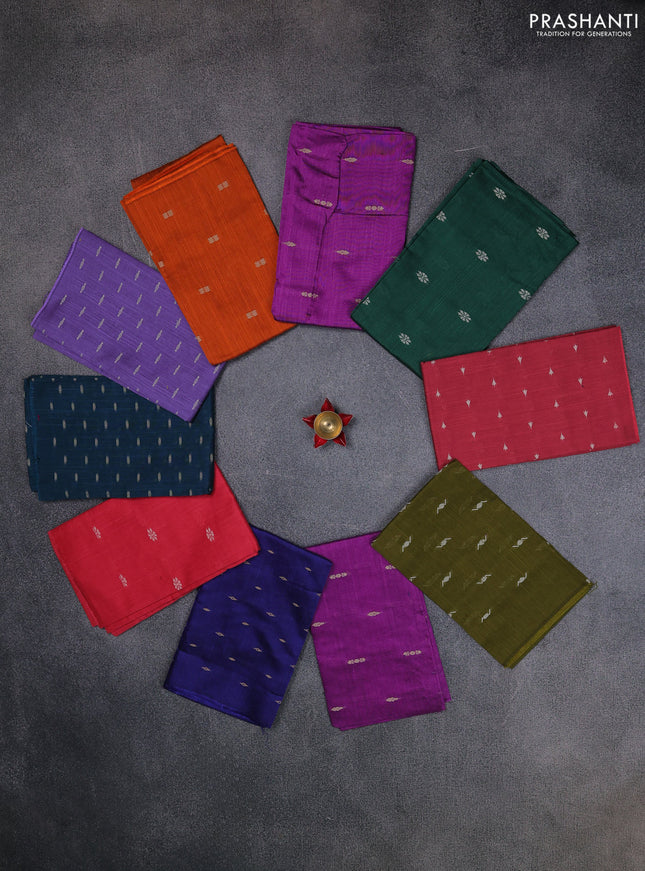 Raw silk blouse bit Assorted colours & design and pack of 10