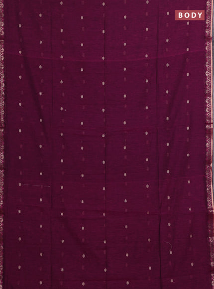 Bengal soft cotton saree magenta pink and cs blue with allover thread woven buttas and zari woven border