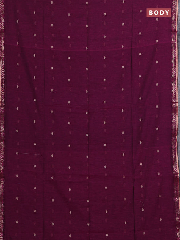 Bengal soft cotton saree magenta pink and cs blue with allover thread woven buttas and zari woven border