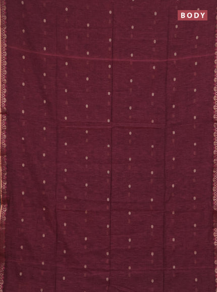 Bengal soft cotton saree pink and navy blue with allover thread woven buttas and zari woven border
