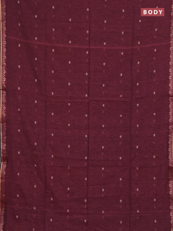 Bengal soft cotton saree pink and navy blue with allover thread woven buttas and zari woven border