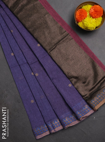 Bengal soft cotton saree lavender and mauve pink with allover thread woven buttas and zari woven border
