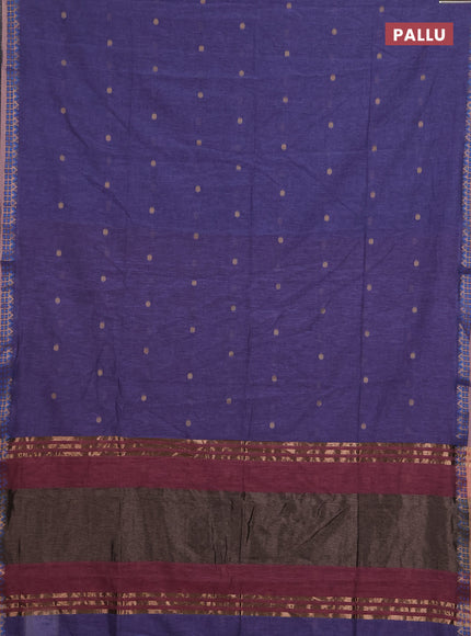 Bengal soft cotton saree lavender and mauve pink with allover thread woven buttas and zari woven border