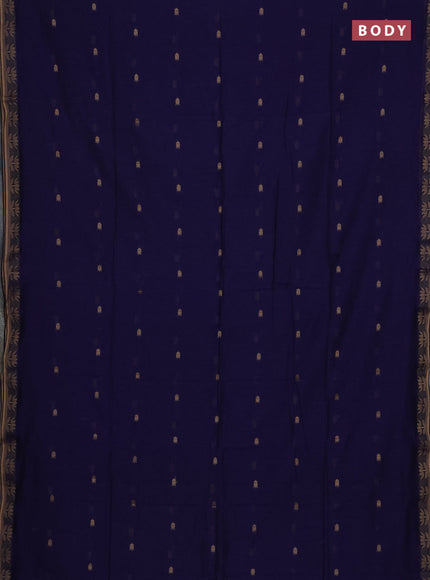 Bengal soft cotton saree violet with allover thread woven buttas and thread woven butta border