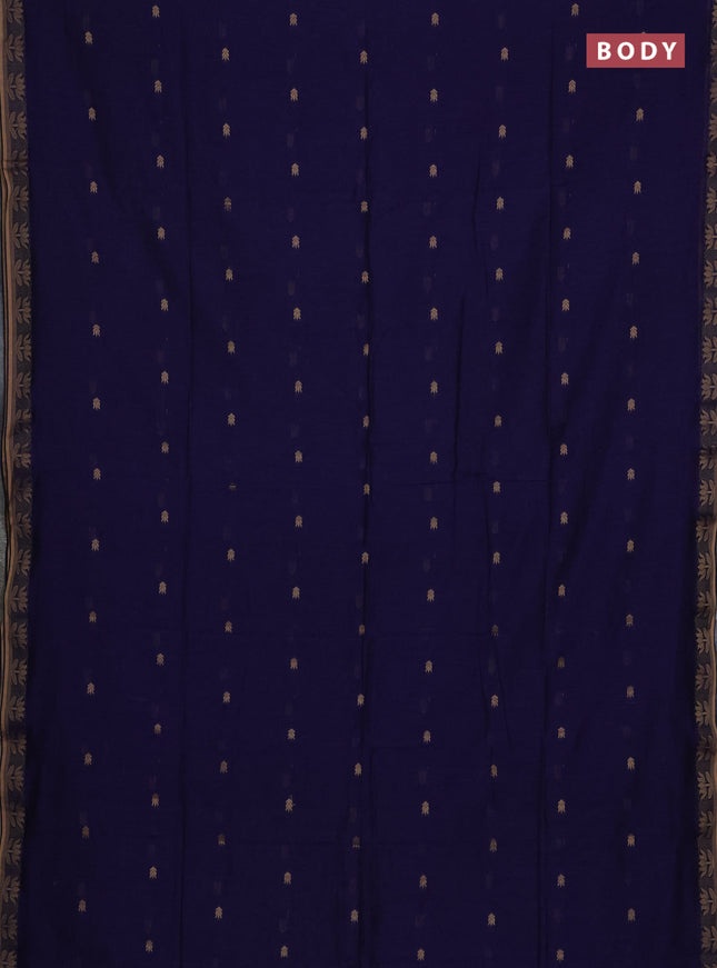 Bengal soft cotton saree violet with allover thread woven buttas and thread woven butta border