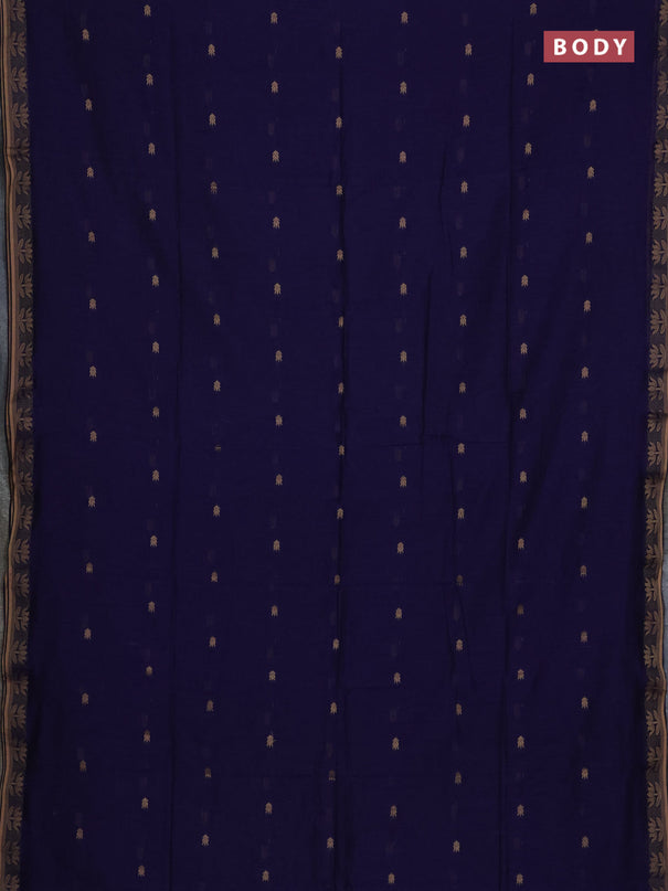 Bengal soft cotton saree violet with allover thread woven buttas and thread woven butta border