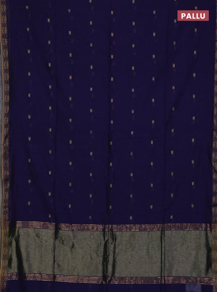 Bengal soft cotton saree violet with allover thread woven buttas and thread woven butta border