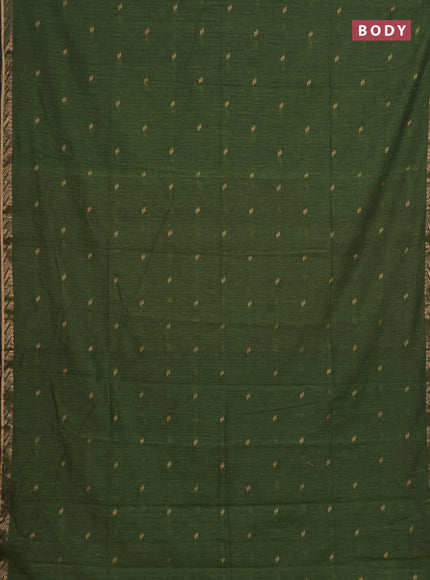 Bengal soft cotton saree light green and pink with allover thread woven buttas and zari woven border