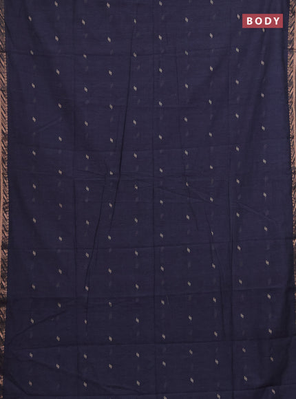 Bengal soft cotton saree grey with allover thread woven buttas and zari woven border