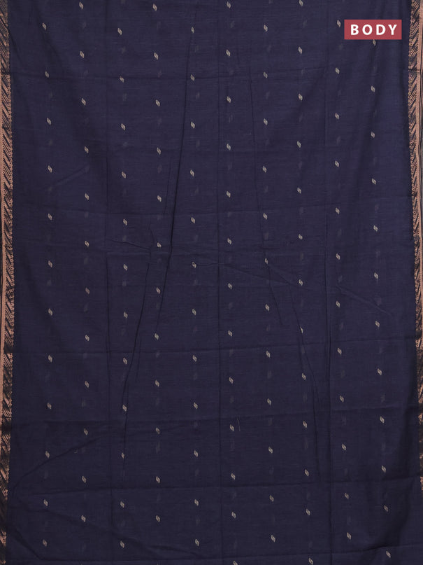 Bengal soft cotton saree grey with allover thread woven buttas and zari woven border