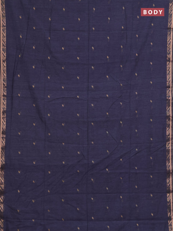 Bengal soft cotton saree grey with allover thread woven buttas and zari woven border