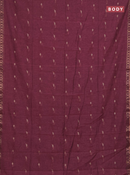 Bengal soft cotton saree mauve pink with allover thread woven buttas and zari woven border