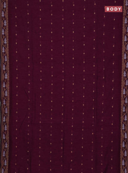 Bengal soft cotton saree purple with allover thread woven buttas and thread woven butta border