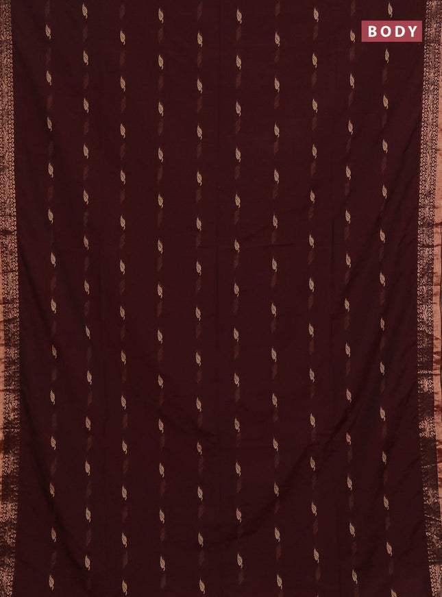 Bengal soft cotton saree deep maroon with allover thread woven buttas and zari woven border