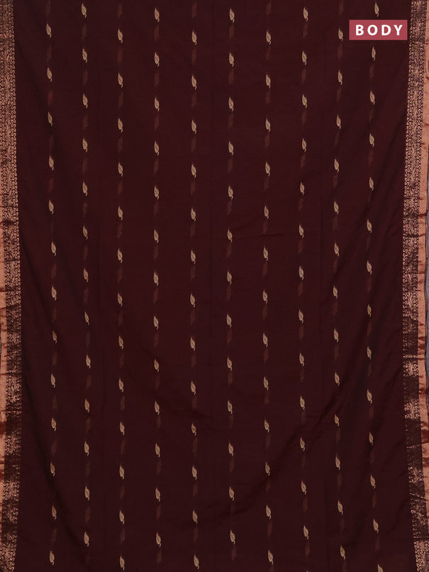 Bengal soft cotton saree deep maroon with allover thread woven buttas and zari woven border