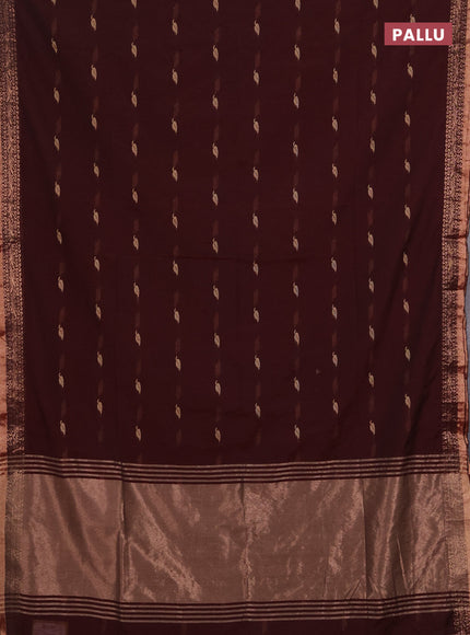 Bengal soft cotton saree deep maroon with allover thread woven buttas and zari woven border