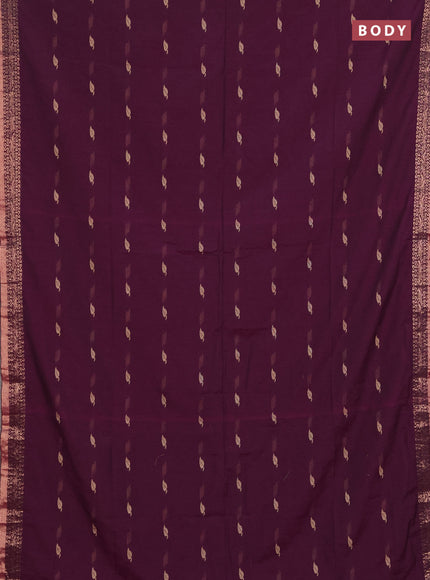 Bengal soft cotton saree purple with allover thread woven buttas and zari woven border