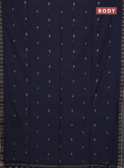 Bengal soft cotton saree grey with allover thread woven buttas and thread woven border