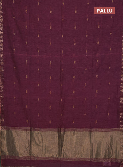 Bengal soft cotton saree mauve pink with allover thread woven buttas and zari woven border