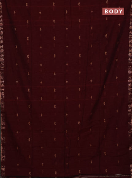 Bengal soft cotton saree with allover thread woven buttas and zari woven border