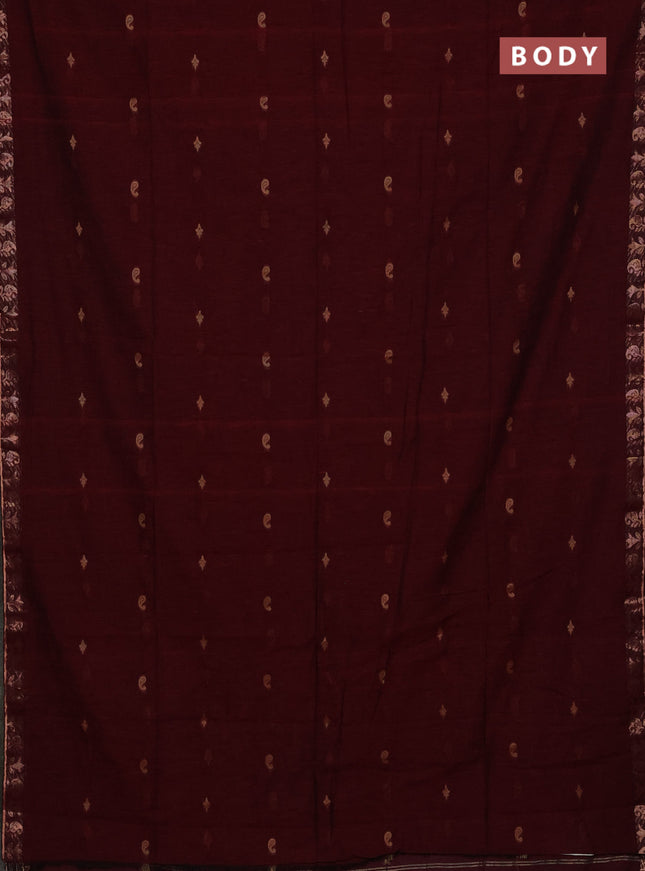 Bengal soft cotton saree with allover thread woven buttas and zari woven border
