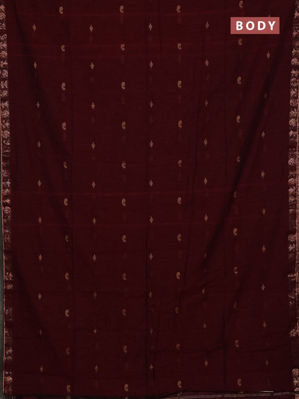 Bengal soft cotton saree with allover thread woven buttas and zari woven border