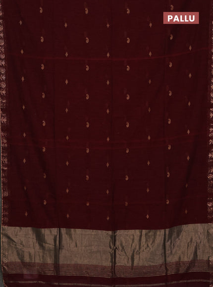 Bengal soft cotton saree with allover thread woven buttas and zari woven border