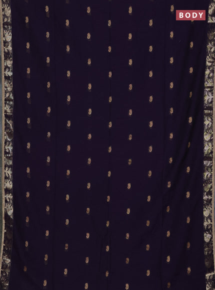 Bengal soft cotton saree deep purple with allover thread woven buttas and zari woven border