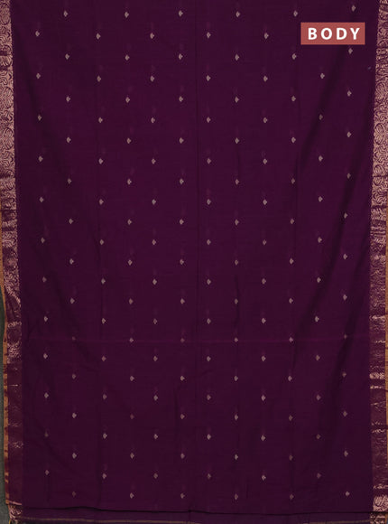 Bengal soft cotton saree magenta pink with allover thread woven buttas and zari woven border