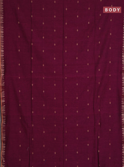Bengal soft cotton saree magenta pink and cs blue with allover thread woven buttas and thread & zari woven border