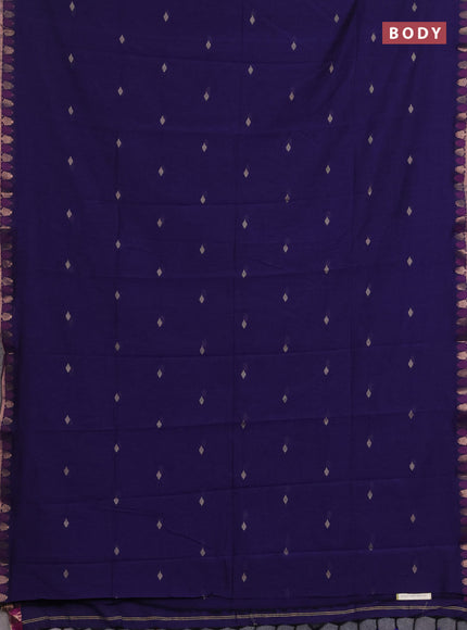 Bengal soft cotton saree violet with allover thread woven buttas and thread & zari woven border