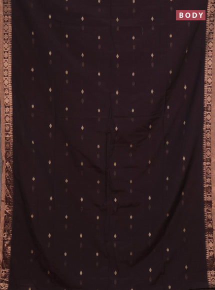 Bengal soft cotton saree deep wine shade with allover thread woven buttas and zari woven border