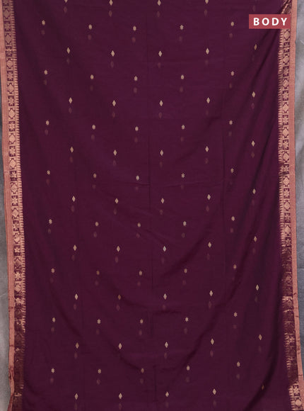 Bengal soft cotton saree magenta pink with allover thread woven buttas and zari woven border