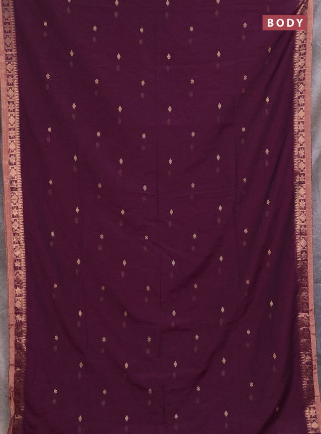Bengal soft cotton saree magenta pink with allover thread woven buttas and zari woven border