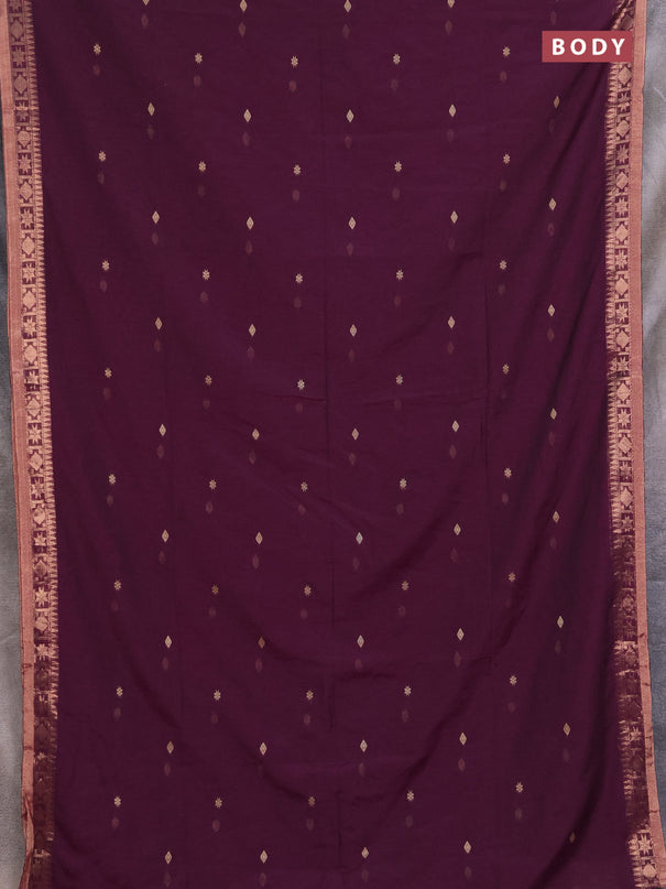 Bengal soft cotton saree magenta pink with allover thread woven buttas and zari woven border