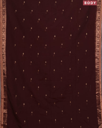 Bengal soft cotton saree deep maroon with allover thread woven buttas and zari woven border