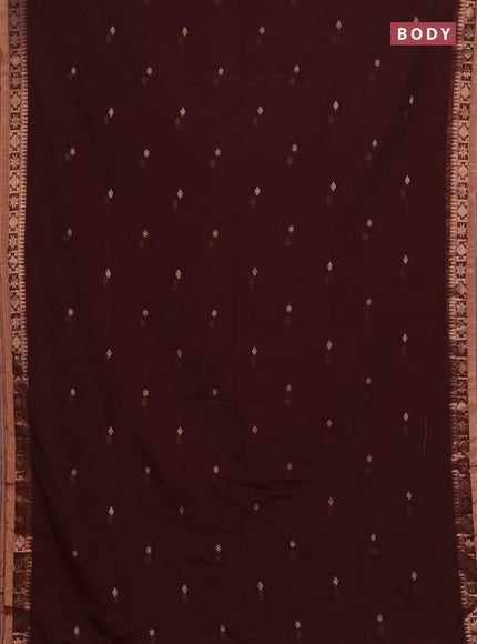 Bengal soft cotton saree deep maroon with allover thread woven buttas and zari woven border