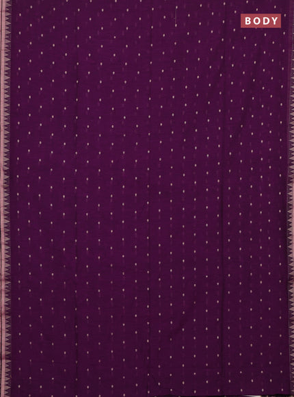 Bengal soft cotton saree purple with allover thread woven buttas and thread & zari woven border