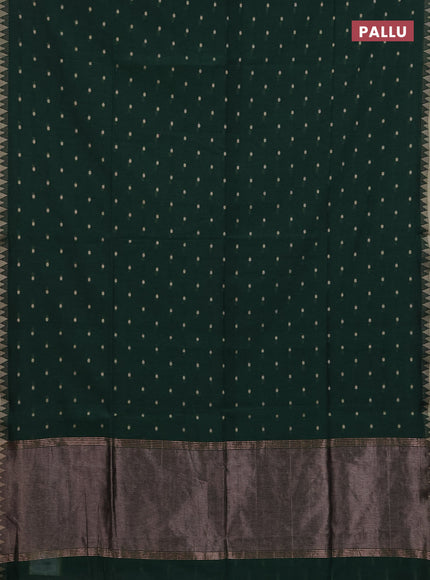 Bengal soft cotton saree green with allover thread woven buttas and thread & zari woven border